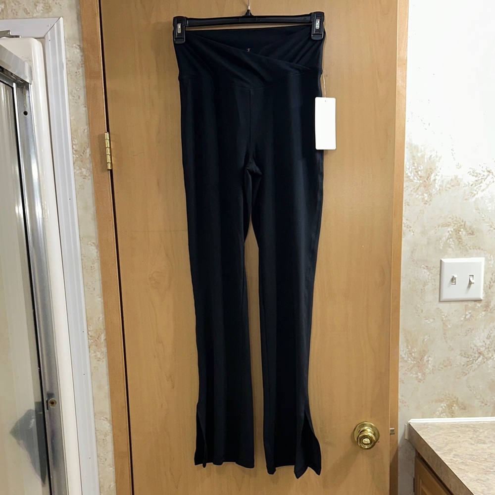 Danskin black salt slit Flare Women's Pants